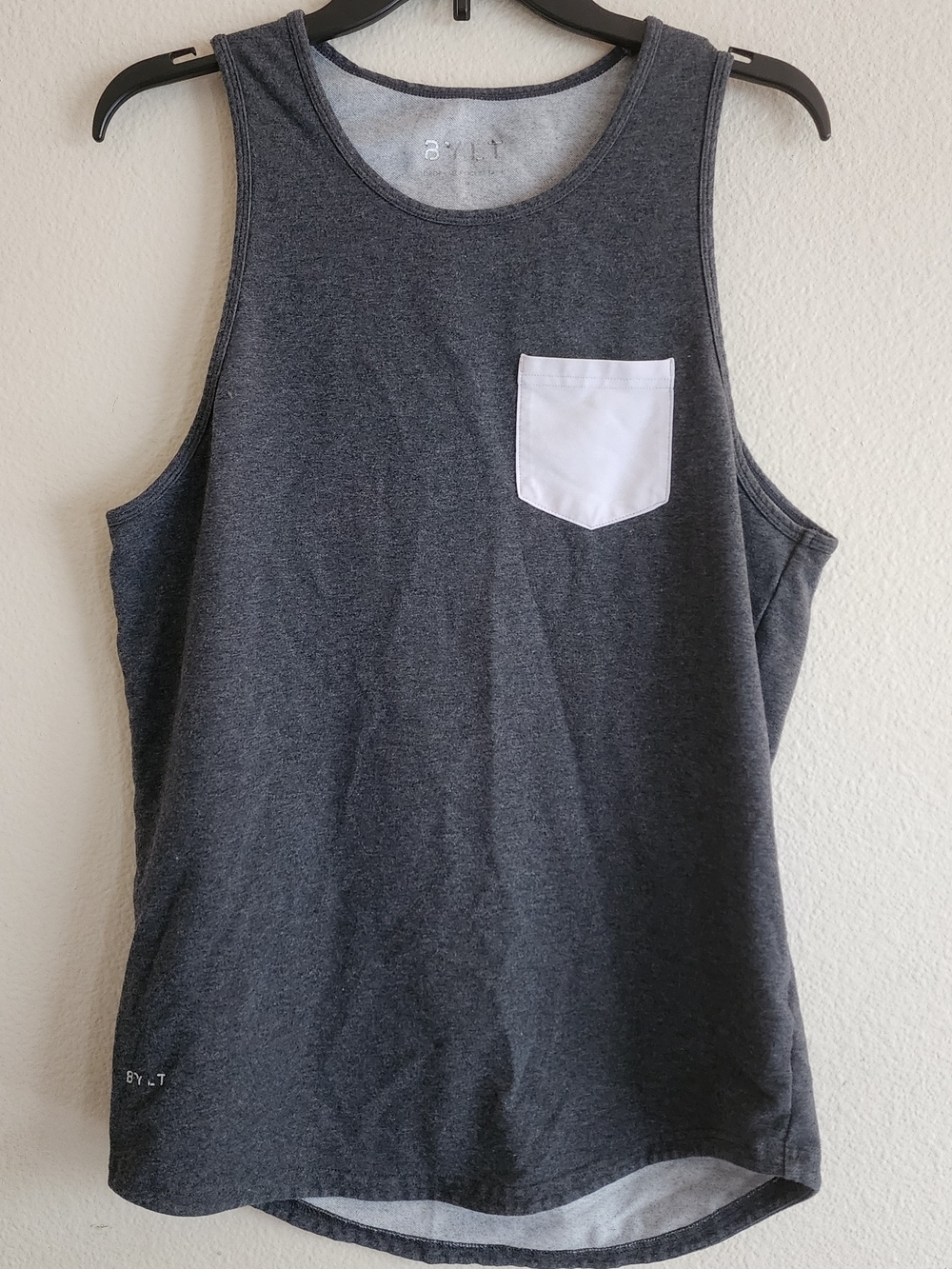 BYLT Premium Basics Men's Dark Gray Pocket Tank Top Size Small